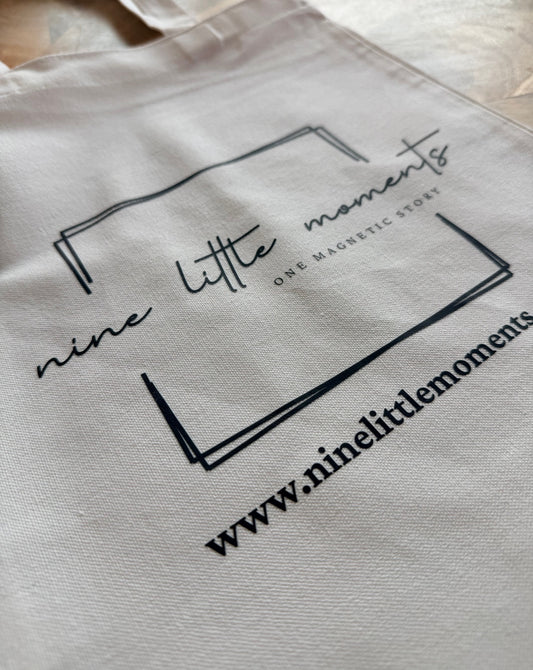 Nine Little Moments Logo Tote Bag