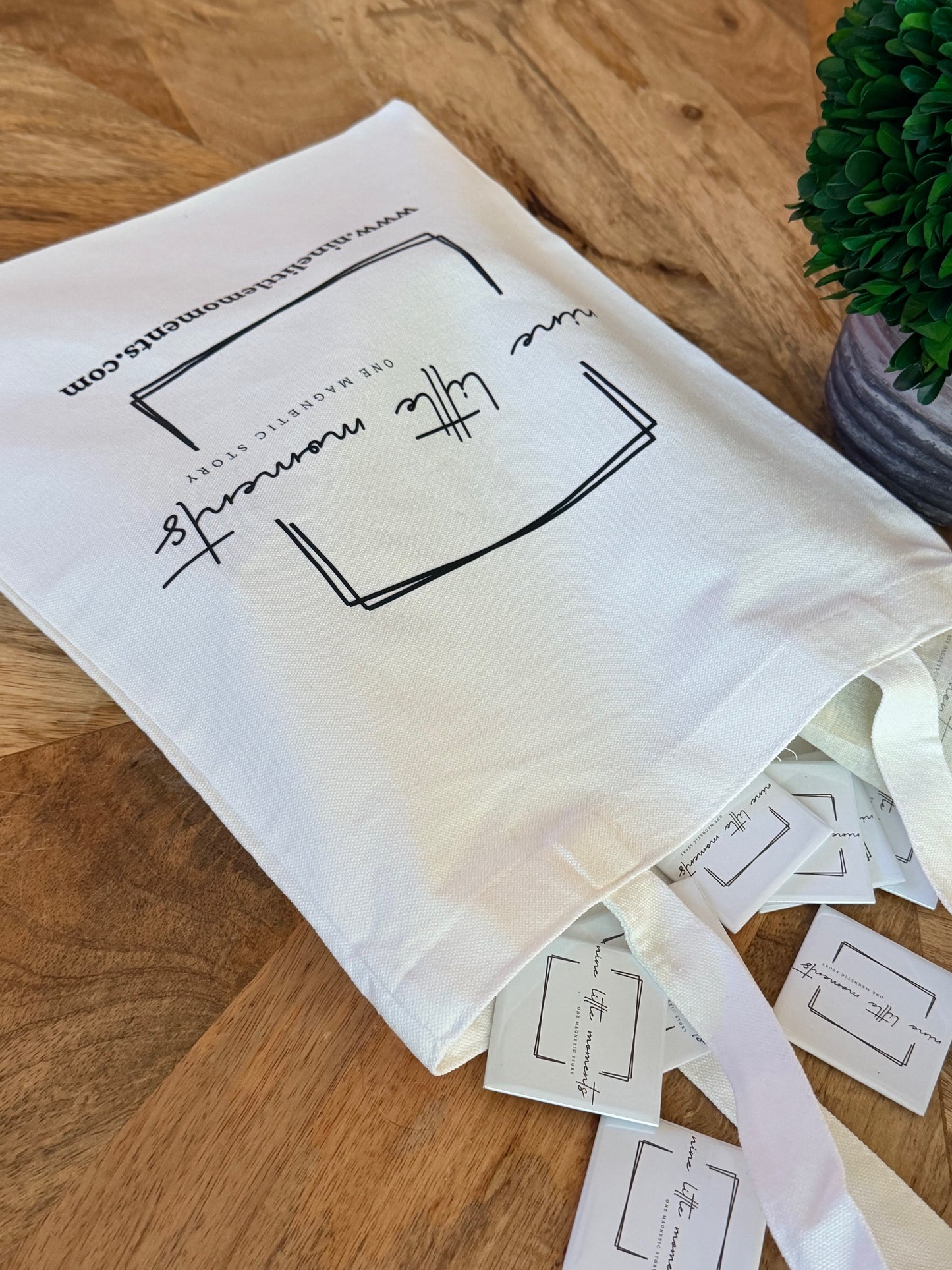 Nine Little Moments Logo Tote Bag