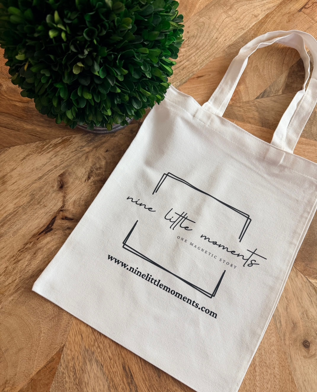 Nine Little Moments Logo Tote Bag