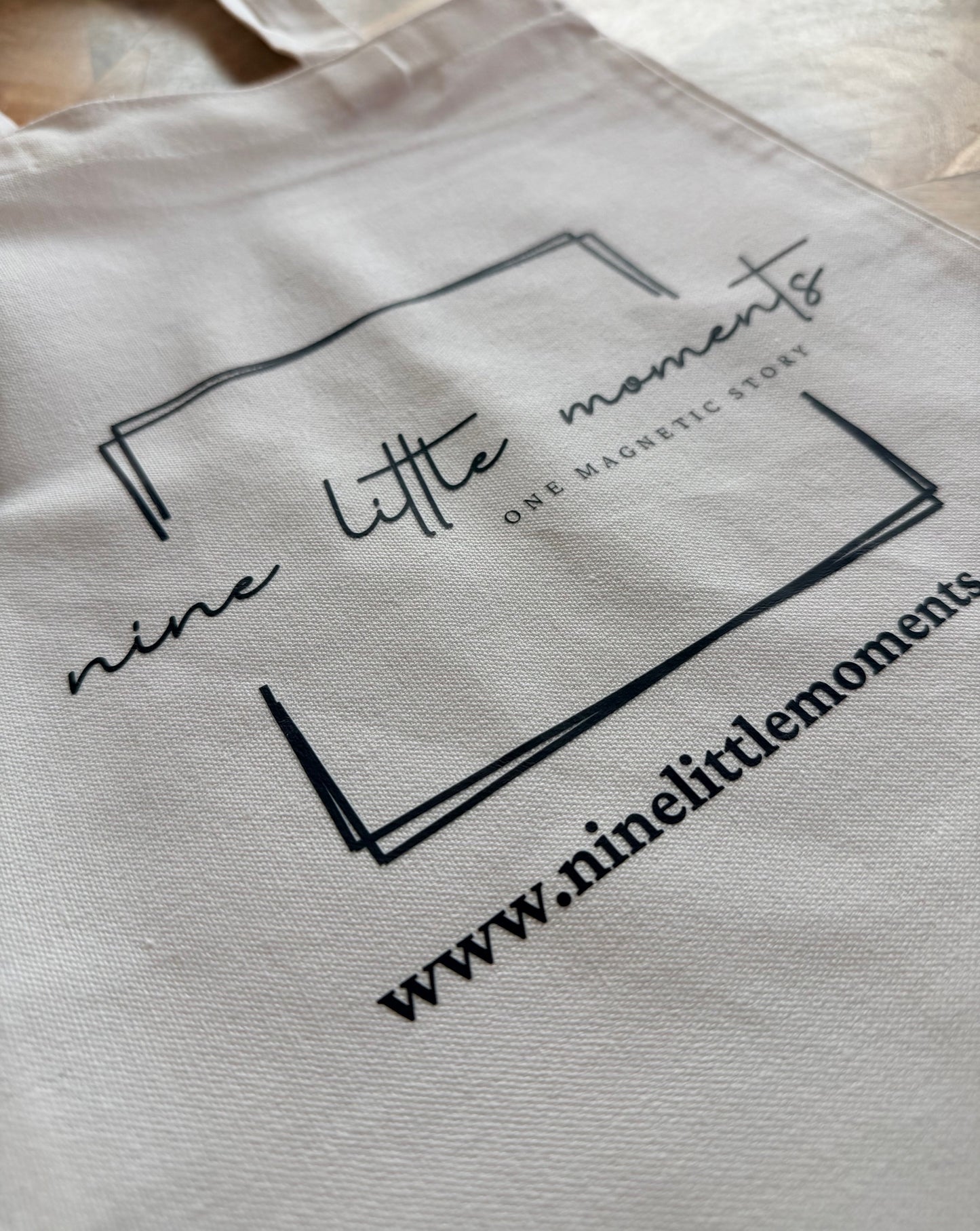 Nine Little Moments Logo Tote Bag